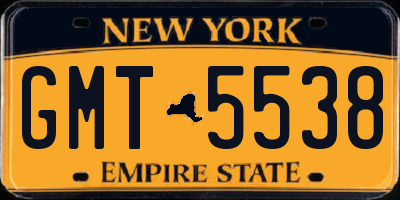 NY license plate GMT5538
