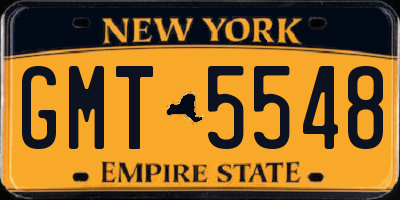 NY license plate GMT5548