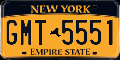 NY license plate GMT5551