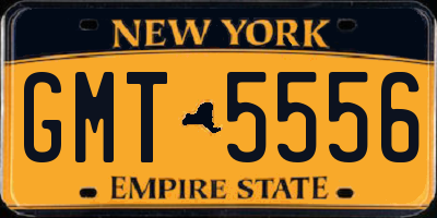 NY license plate GMT5556