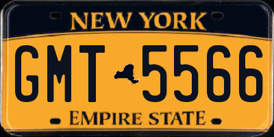 NY license plate GMT5566