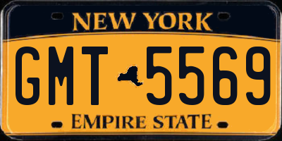 NY license plate GMT5569