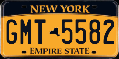 NY license plate GMT5582