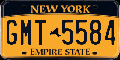 NY license plate GMT5584