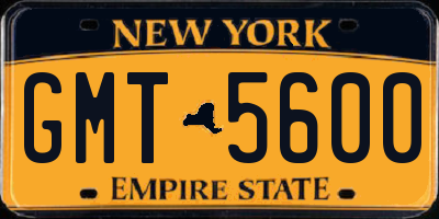 NY license plate GMT5600