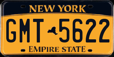 NY license plate GMT5622