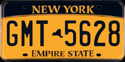 NY license plate GMT5628