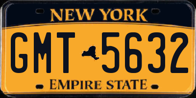 NY license plate GMT5632