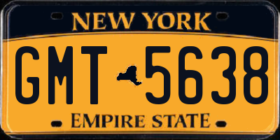 NY license plate GMT5638
