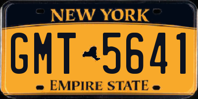 NY license plate GMT5641