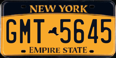 NY license plate GMT5645
