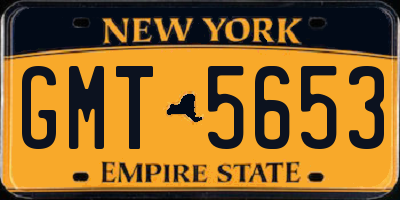 NY license plate GMT5653
