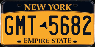 NY license plate GMT5682