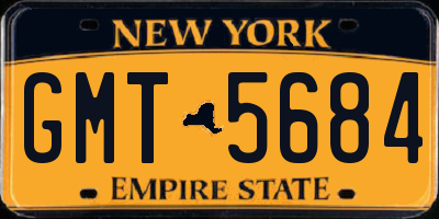 NY license plate GMT5684
