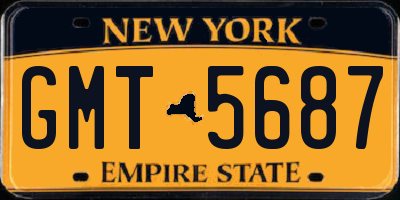 NY license plate GMT5687