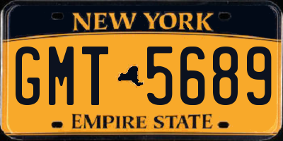 NY license plate GMT5689