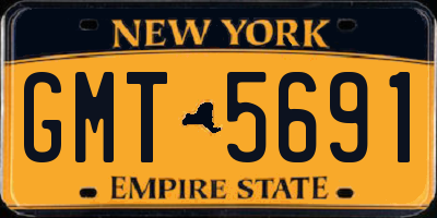 NY license plate GMT5691