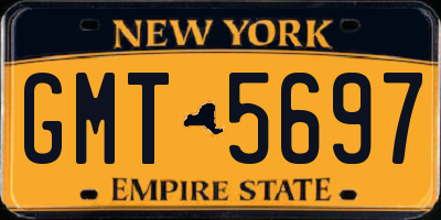 NY license plate GMT5697