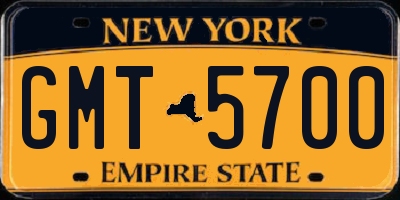NY license plate GMT5700