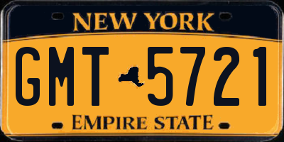NY license plate GMT5721