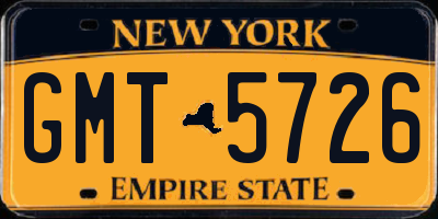NY license plate GMT5726