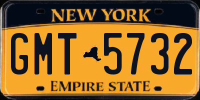 NY license plate GMT5732