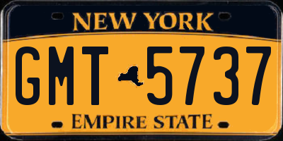 NY license plate GMT5737
