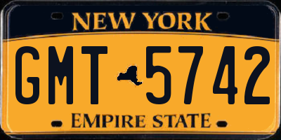 NY license plate GMT5742