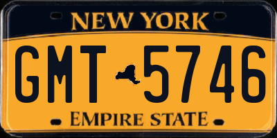 NY license plate GMT5746