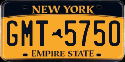 NY license plate GMT5750