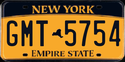 NY license plate GMT5754