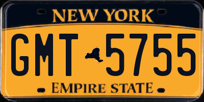 NY license plate GMT5755