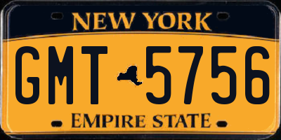 NY license plate GMT5756