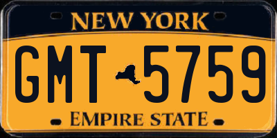 NY license plate GMT5759