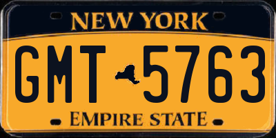 NY license plate GMT5763