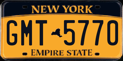 NY license plate GMT5770