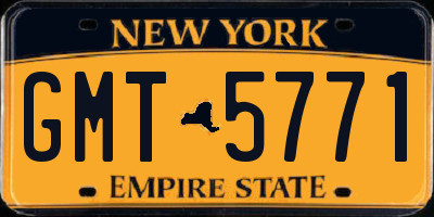 NY license plate GMT5771