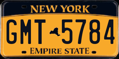 NY license plate GMT5784