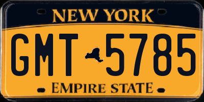 NY license plate GMT5785