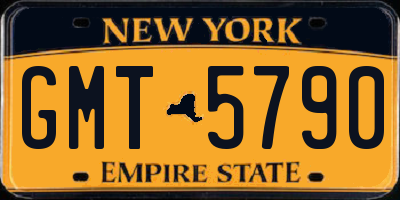 NY license plate GMT5790
