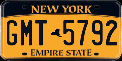 NY license plate GMT5792
