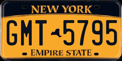 NY license plate GMT5795