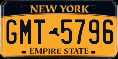 NY license plate GMT5796