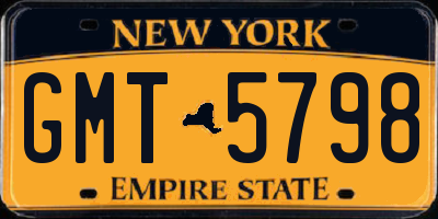 NY license plate GMT5798