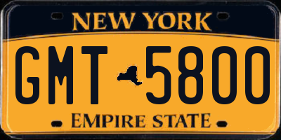 NY license plate GMT5800