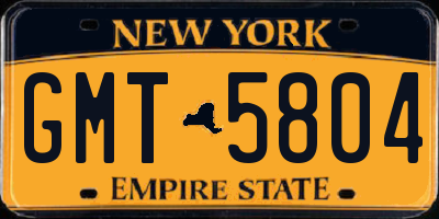 NY license plate GMT5804