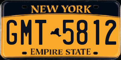 NY license plate GMT5812