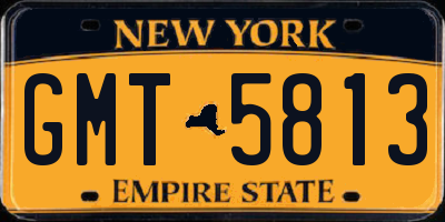 NY license plate GMT5813
