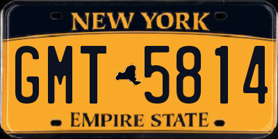 NY license plate GMT5814