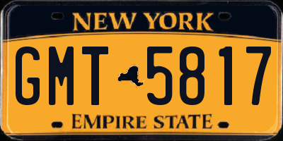 NY license plate GMT5817